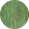 thumbnail image 1 of Ahgly Company Indoor Round Abstract Turquoise Blue Modern Area Rugs, 6' Round, 1 of 4