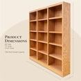 thumbnail image 4 of Pemberly Row 15 Shelf Triple Wide Wood Bookcase 72"Wx72"H in Oak, 4 of 7