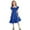 Dark Blue, variant on JUSLIO Dresses for Girls Pleated Dresses Ruffle Crew Neck Short Sleeve Casual Dress Size 5 Y
