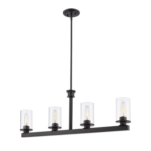 Z-Lite Savannah 4 Light Island Billiard in Bronze