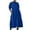 Blue, variant on Summer Dresses Women Summer Fashion Short Sleeve Vent Round-Neck Casual Print Dress Boho Dresses Long Black S
