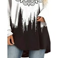 thumbnail image 4 of FASHIONWT Women's Colorful Printed Long Sleeve Round Neck Tops Loose Casual Flowvy T-Shirt, 4 of 4