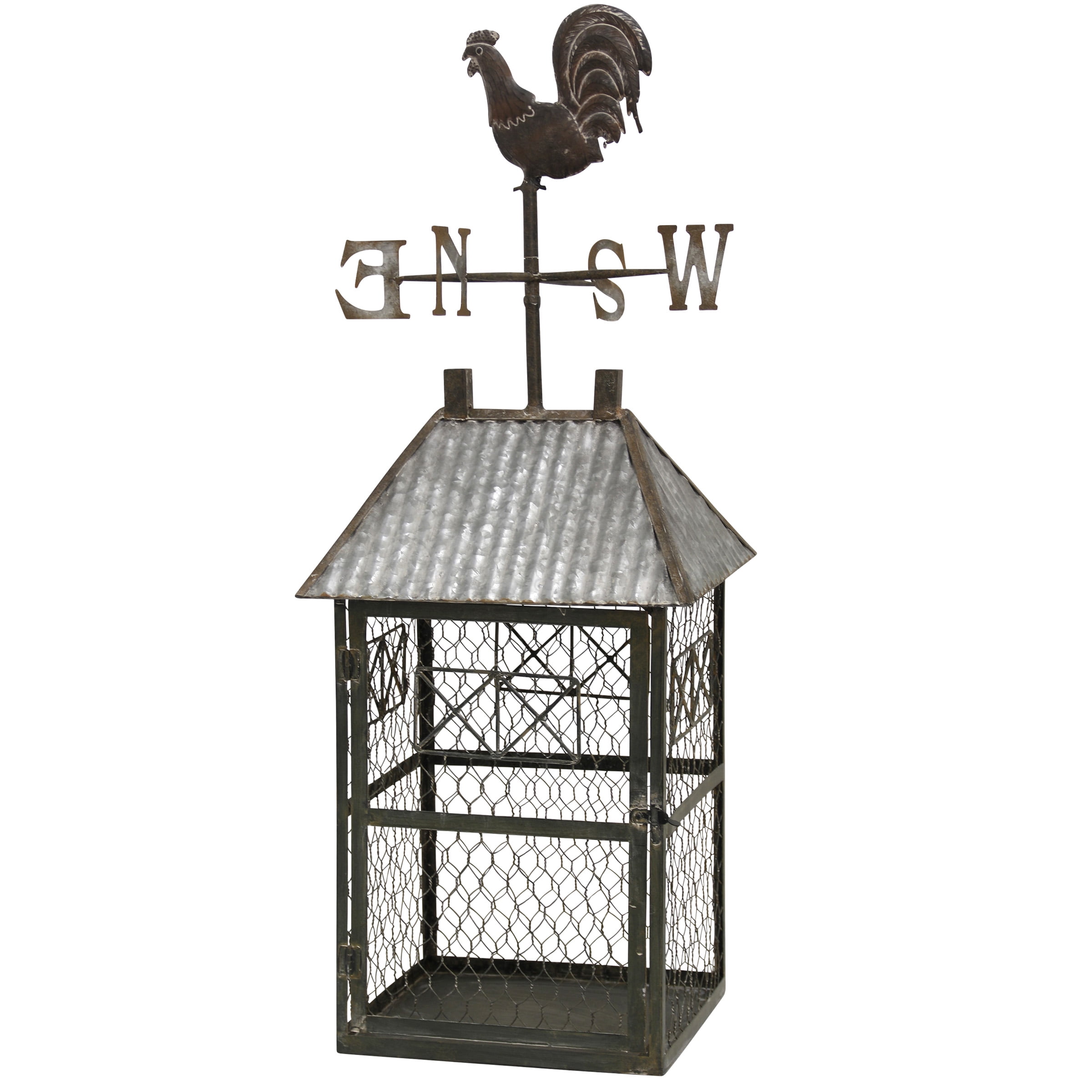 Galvanized Barn Cage Metal Farmhouse Accessory