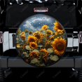 thumbnail image 1 of Painting Sunflowers In Field Pattern Polyester Universal Spare Wheel Tire Cover Wheel Covers for Trailer RV SUV Truck Camper, 1 of 5