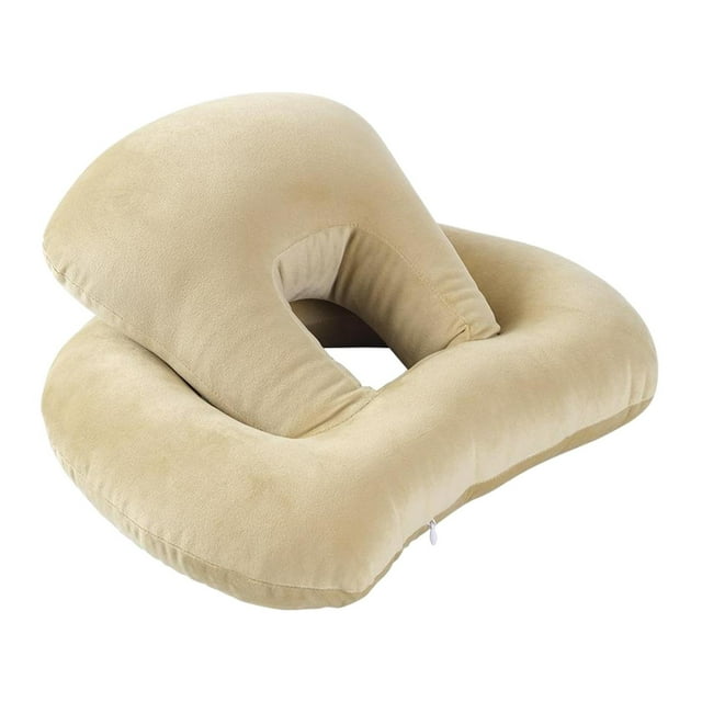 Abbracc Multi-Functional Nap Pillow Relieve Back Pain Support for Travelling Desk olive olive green