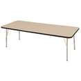 thumbnail image 1 of ECR4Kids 30in x 72in Rectangle Everyday T-Mold Adjustable Activity Table Maple/Black/Sand - Standard Swivel, 1 of 2