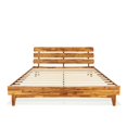 thumbnail image 6 of Dalen 45" King Bed Frame, Adjustable Headboard, Mid-Century, Solid Wood, Caramel, 6 of 21