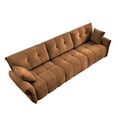 thumbnail image 4 of Newest 3 - Seater Sofa Set, with 2 Ottomans Pillows, Has Solid Wood Frame, Textured Chenille Cover, High - Rebound Cushions, Ideal For Living Rooms, Apartments, Lounges, In Burnt Orange, 4 of 10