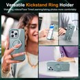 thumbnail image 5 of ELEHOLD Case for iPhone 16 Pro Max, Military Grade Protection Translucent Matte Case with 360° Rotatable Magnetic Ring Stand,Blue, 5 of 7