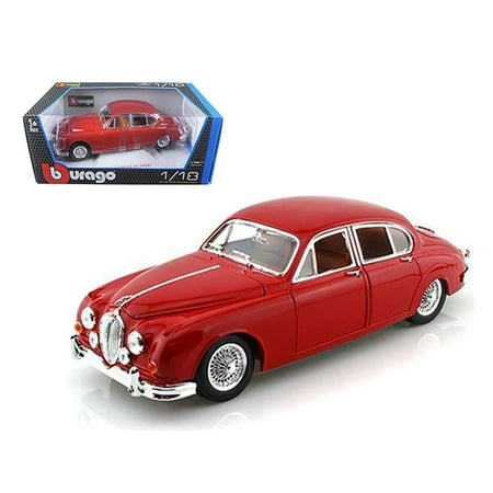 Jaguar S-type Cars - 1959 Jaguar Mark II Red 1/18 Diecast Car Model by Bburago