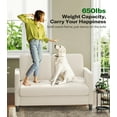 thumbnail image 3 of Welzona 51" Teddy Fabric Loveseat Sofa, Small 2-Seater Couch for Small Spaces, Tool-Free Assembly, Off White, 3 of 10