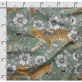 thumbnail image 2 of Soimoi Animals Printed, Cotton Fleece, Fabric by The Yard Sewing DIY Stretch Fabric 56 Inches Wide, WarmFabric for Hats, Coats, Gloves, Blankets, Dusty Teal Green, 2 of 5