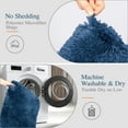 thumbnail image 5 of Walensee Shag Bath Rug, Non Slip Bath Mat for Bathroom, 24"x36", Navy Blue, Machine Wash, 5 of 9