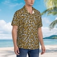 thumbnail image 5 of Xecao Leopard print Hawaiian shirt - a stylish short-sleeve button-down for men, perfect for casual beach and tropical outings., 5 of 9