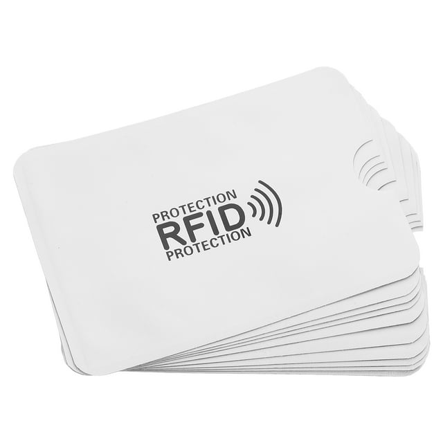 Funda antirrobo para identificación de crédito y pasaporte, Protector impermeable, soporte seguro (plateado), 10 Uds.