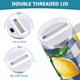 thumbnail image 3 of Yayeee 30oz Double-Wall Insulated Stainless Steel Tumbler with Handle Bottle, Blue Plaid Lemon, 3 of 8