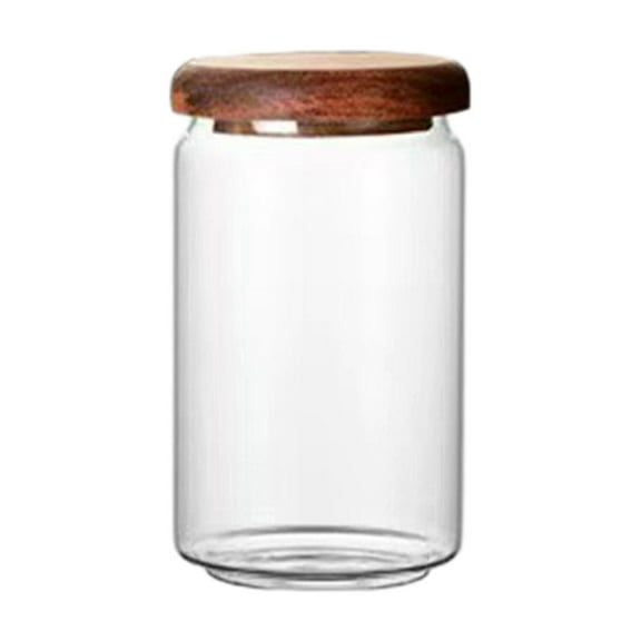 YIMWNYI Food Grade Sealed Glass Jar, Airtight Storage Container for Coffee Beans, Dried Fruit, Grains, Spices, Herbs, Clear Glass Bottle, Stackable & Space-Saving, High-Temperature Resistant, 1 Pc