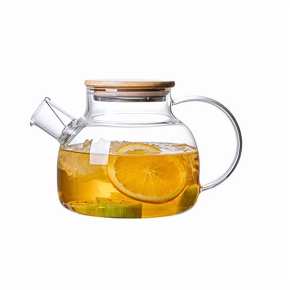 ACDANC 1L Glass Teapot Stovetop Microwave Glass Tea Kettle with Lid and Removable Filter Spout Heatproof Borosilicate Glass Teapot for Loose Tea and Fruit Tea