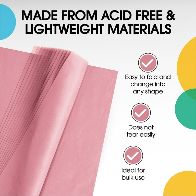 Bulk Tissue Paper Ream Pink 20in x 30in Sheets - 480 count