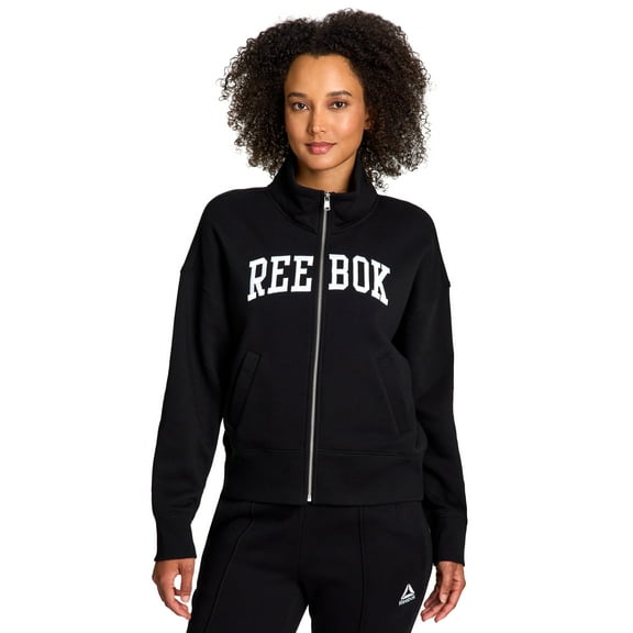 Reebok Women's Squad Zip Up Mock Neck Sweatshirt, Sizes XS-XXXL