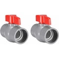 thumbnail image 1 of 2-piece 50mm Inline Pvc Faucet Ball Valve, High Strength Pvc Ensures Longevity, Leak-proof Ball Valves For Quick Installation In Outdoor Plumbing And Irrigation (Set Of 2), 1 of 6
