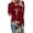 Wine, variant on COKOI Tshirts For Women Long Sleeve,Round Sleeve Vertical Cross Casual Graphic Shirt,（Jasus Has My Back）（White M