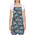 thumbnail image 2 of Naloa 1Pack Adjustable Bib Apron Waterdrop Resistant Cooking Kitchen Aprons for Women Men Chef, Blue Excavator Print, 2 of 5
