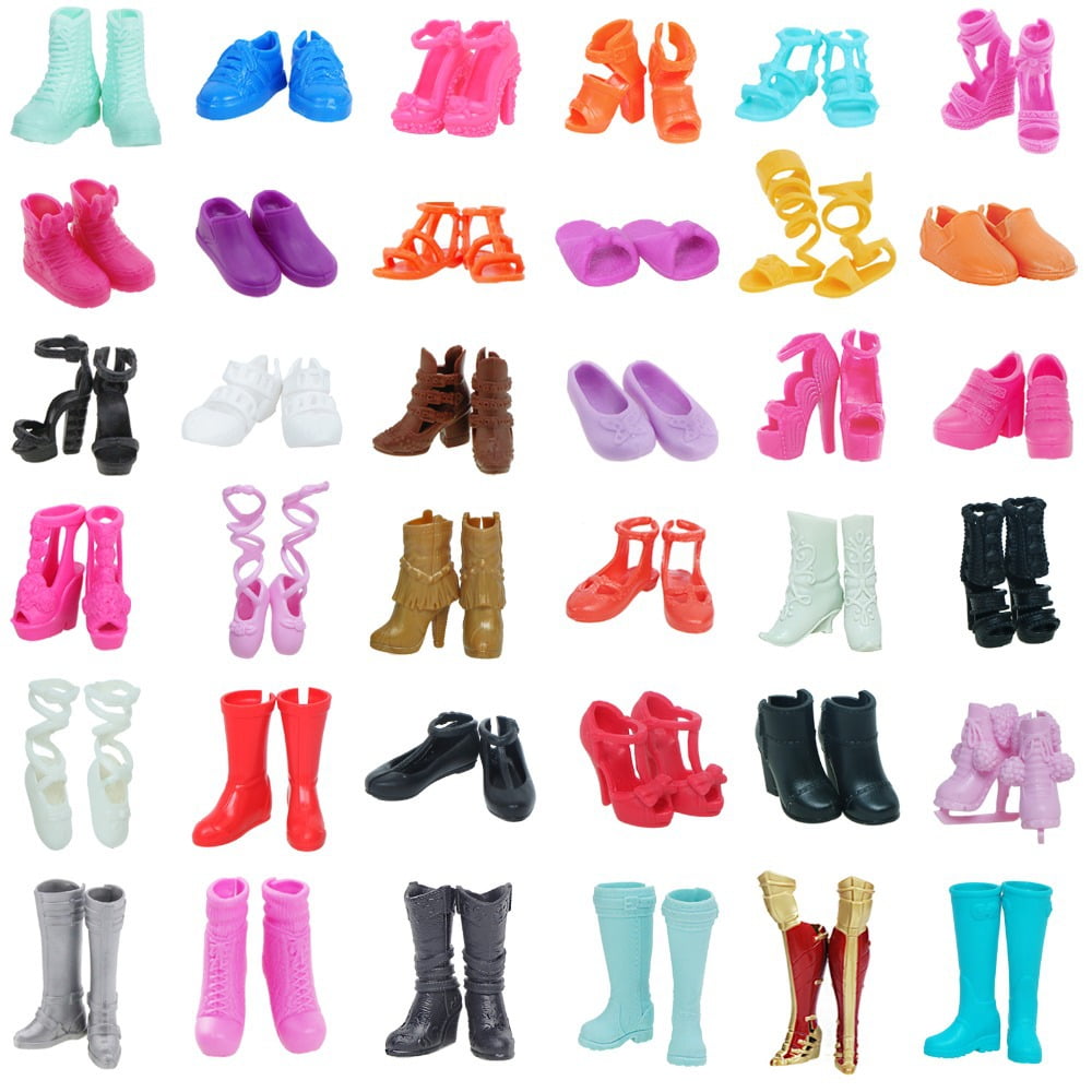 Amazon Barbie Doll Shoes Set 20 Pack Barbie Doll Clothes And Shoes