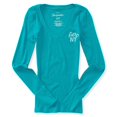 thumbnail image 1 of Camiseta térmica Aeropostale con Cuello en V para mujer verde grande, 1 of 2