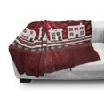 thumbnail image 3 of Christmas Soft Flannel Fleece Throw Blanket, Winter Holidays Theme Gingerbread House Trees and Snowflakes Artwork Print, Cozy Plush for Indoor and Outdoor Use, 70" x 90", White Red, by Ambesonne, 3 of 6
