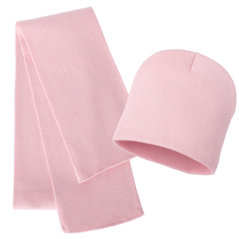 Knit Sports Winter Rugby Solid Plain Beanie Scarf Set for Men & Women
