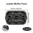 thumbnail image 3 of Bakexcel Non-Stick Jumbo Muffin Pans, 3.5" 6-Cup Set of 2 Baking Pans, Heavy Duty Carbon Steel Tins for Extra-Large Muffins & Cupcakes, 3 of 6