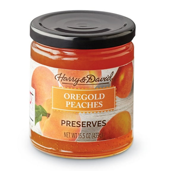 Harry & David Oregold Peach Preserves, Gourmet Peach Spread, Cheese Board, Food Spread For Breakfast, Toast, Crackers, Muffins, All Occasion & Gatherings For Family, Friends, Loved Ones, 11.5Oz