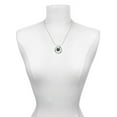 thumbnail image 3 of Delight Jewelry Silvertone Green Paw on Black Disc Hockey Ring Charm Necklace, 18", 3 of 4