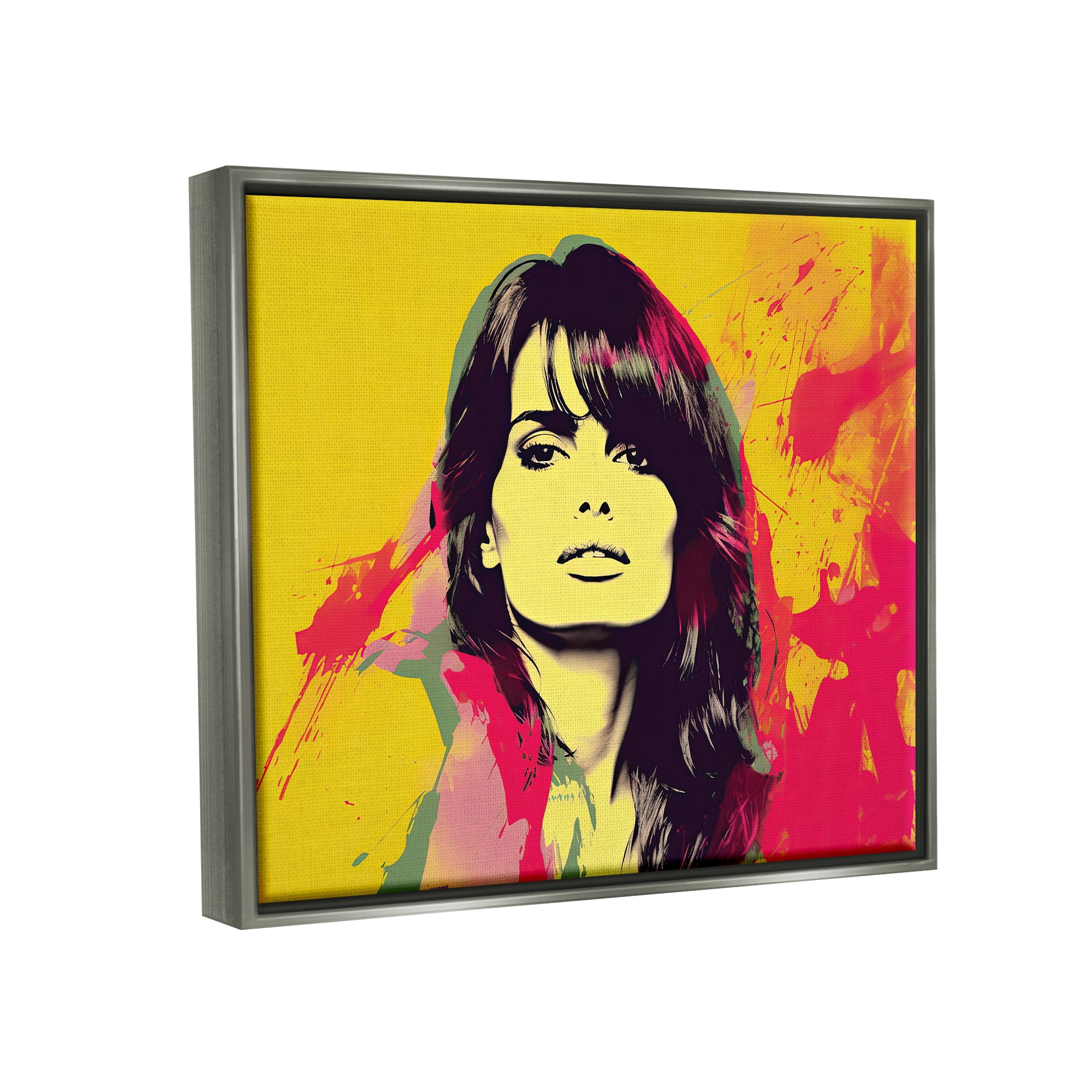 Stupell Industries Modern Penelope Cruz Abstract Painting Gray Floater Framed Art Print Wall Art, 21 x 17