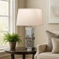 thumbnail image 7 of Benjara 26" Table Lamp- Empire Shade- Crystal Glass Stand- Clear Finish, 7 of 7