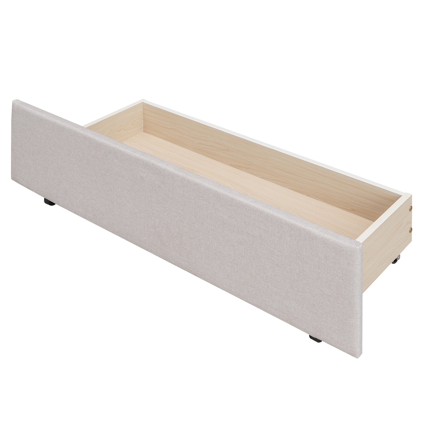 Kepooman Upholstered Platform Bed with Wingback Headboard and 4 Drawers, No Box Spring Needed, Linen Fabric, Queen Size, Beige Kepooman Upholstered Platform Bed with Wingback Headboard and 4 Drawers, No Box Spring Needed, Linen Fabric, Queen Size, Beige