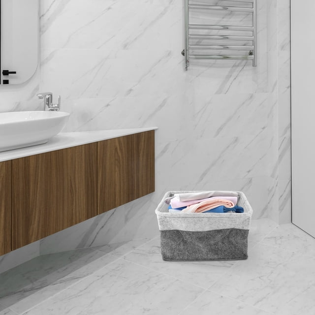 unbranded Cesta Organizadora De Ropa Plegable De Fieltro Para Ropa Sucia Con Resistente Y Duradero