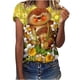 thumbnail image 1 of Camiseta de manga corta con cuello redondo y estampado informal de verano para mujer Pompotops hfajkhk135012, 1 of 5