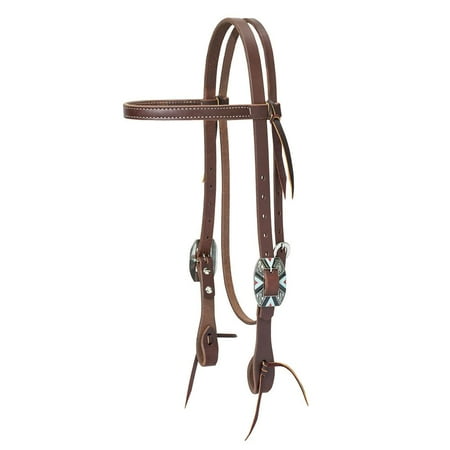Collection Browband Headstall Weaver Leather Working Tack Browband Headstall, Rope Edge Hardware, Golden Chestnut ()