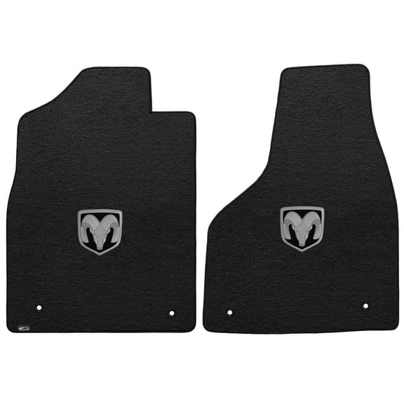 Lloyd Mats LogoMat Custom-Fit 2PC Carpet Floor Mats for 2012-2018 Ram 1500 Quad/Regular Cab (2019-2024 Classic), Charcoal