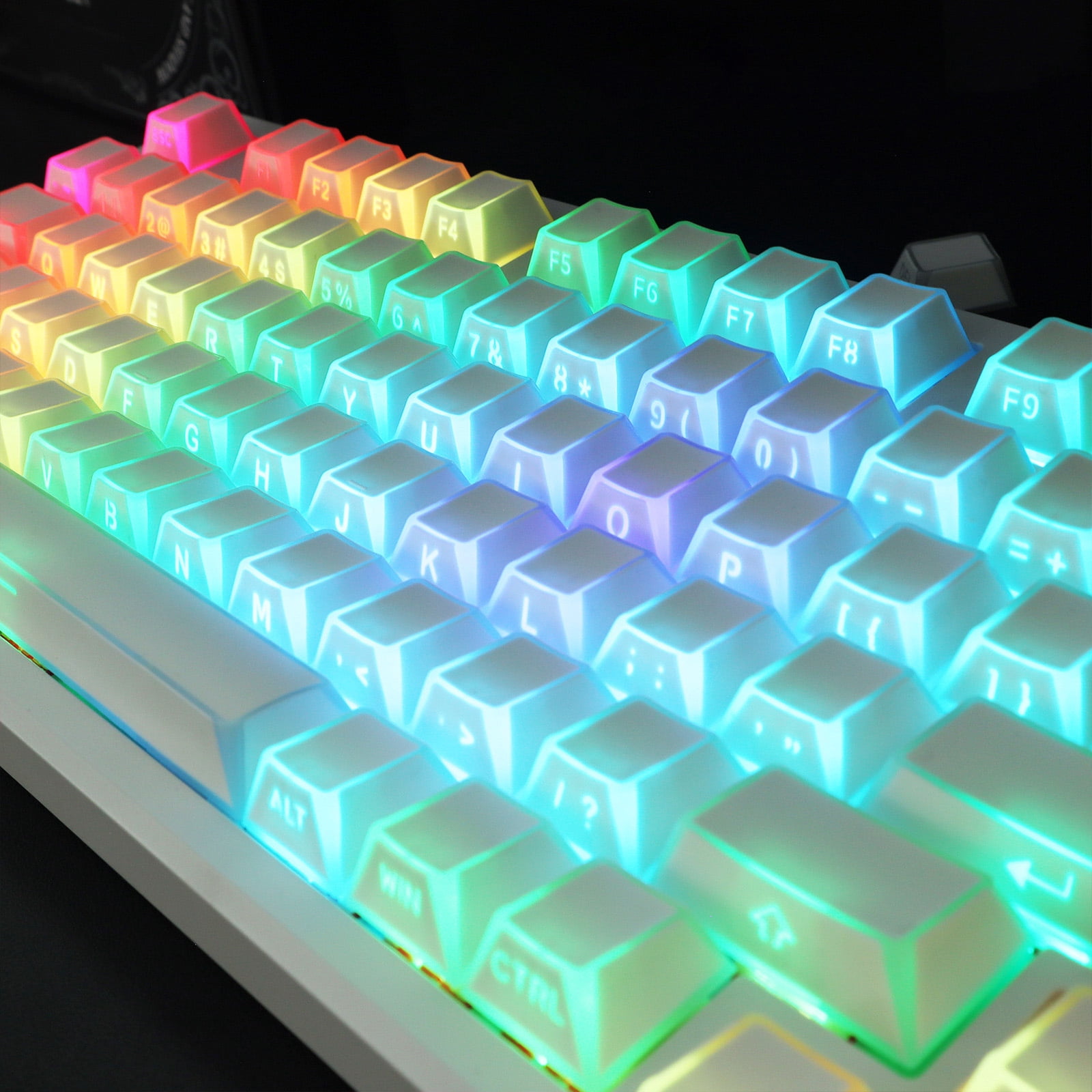 136 Key Mechanical Keyboard Keycaps With Side Printed Characters And 12 Glowing Lines For Optimaled Illuminating
