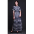 thumbnail image 3 of Bimba Rayon Ogee Ikat Smocked Waist Printed Gown Maxi Side Slit LadiesÂ&nbsp;Dress-XXX-Large, 3 of 6