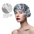thumbnail image 4 of YFYANG Women's Double Waterproof Shower Cap, Batik Art Reusable Hair Cap for All Hair Styles and Head Sizes, 4 of 9