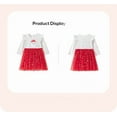 thumbnail image 3 of Bellafa Toddler Girls Casual Fairy Applique Tulle Dress Ruffle Long Sleeve Princess Girls Sparkle Christmas Tutu Dress For 2-7 Years, 3 of 9