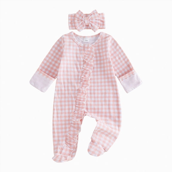 JUMEYU Baby Sleepers Girl Baby Girl Romper Long Sleeve Jumpsuit Infant Newborn Rompers Clothes 0 3 6 9 12 18 Months (Pink,3-6 Months)