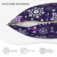 thumbnail image 5 of Xecao Christmas Purple Snowflakes Print Soft Velvet Decorative Throw Pillow Covers, Square Cushion Cases for Bed, Sofa, Living Room, Car, and Indoor Outdoor Use-16"x16", 5 of 8