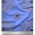 thumbnail image 1 of Soimoi Cotton Voile Fabric Leaves & Sacred Geometry Geometric Fabric Prints by Yard 42 Inch Wide, 1 of 1