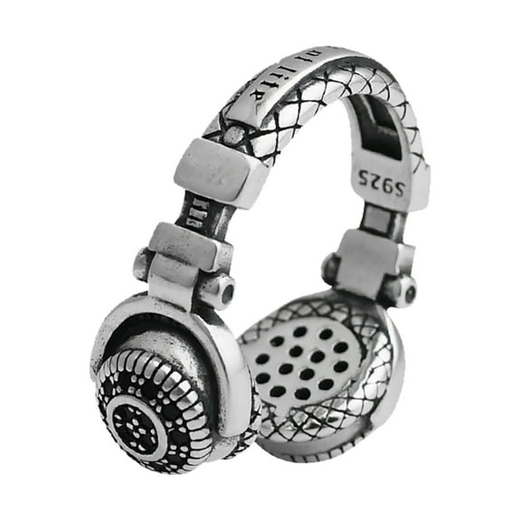 BKBP Ring Wearing Earphone Rings Trendy and Cool Thai Silver Female Designers Personalized High End Hip Hop Men Elegant Adjustable Minimalist Thumb Finger Rings Great Gift for Her