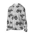 thumbnail image 2 of Fotbe Gray Tractor Men's Women's UPF 50+ Sun Protection Jacket Hooded Cooling Shirt with Pockets Hiking Outdoor Performance-Large, 2 of 9